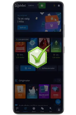 Ferdig, du har installert RainBet App på Android.
