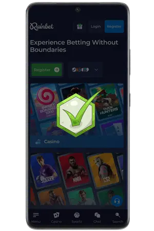 Klart, du har installerat RainBet App på Android.