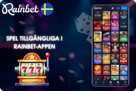 Spel tillgängliga i RainBet App