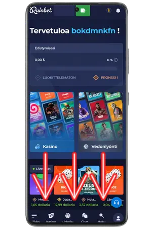 Lataa RainBet App Androidille siirtymällä viralliselle verkkosivustolle