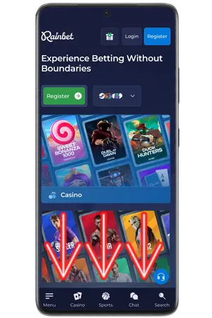 För att ladda ner RainBet App för Android, gå till den officiella webbplatsen